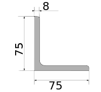 Уголок 75х75х8, длина 12 м, марка Ст09Г2С-15