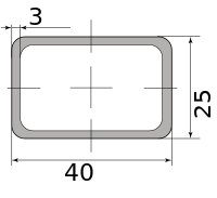 Труба профильная электросварная прямоугольная 40х25х3 3.00 6000-6050