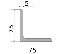 Уголок 75х75х5, длина 12 м, марка С255