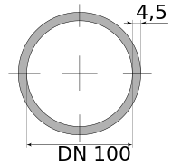 Трубы ВГП 100х4.5 ДУ, длина 12 м, DN 100