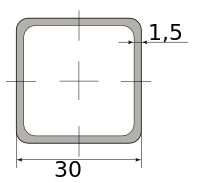 Трубы электросварные оцинкованная квадрат 30х30х1.5, длина 6 м