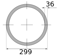 Трубы г/д 299х36, марка Ст20