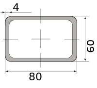 Труба профильная электросварная прямоугольная 80х60х4 НН 4.00 2500-3000
