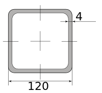 Труба профильная электросварная квадратная 120х120х4 10000-12000