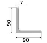 Уголок 90х90х7, длина 12 м, марка Ст09Г2С-12