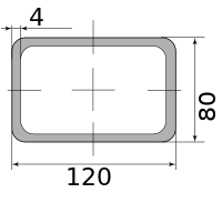 Труба профильная электросварная прямоугольная 120х80х4 НН 4.00 2500-3000