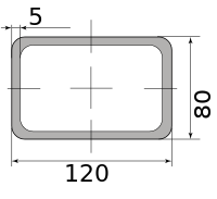 Трубы электросварные низколегир прямоуг 120х80х5 НН 5.00 2000-3500