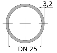 Трубы ВГП оцинкованные 25х3.2 ДУ, длина 6 м, DN 25, 1 дюйм