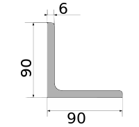 Уголок 90х90х6, длина 6 м, марка Ст3