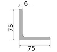 Уголок 75х75х6, длина 12 м, марка Ст09Г2С-12