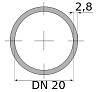 трубы вгп 20х2.8 ду, длина 5,8 м, dn 20, 3/4 дюйма